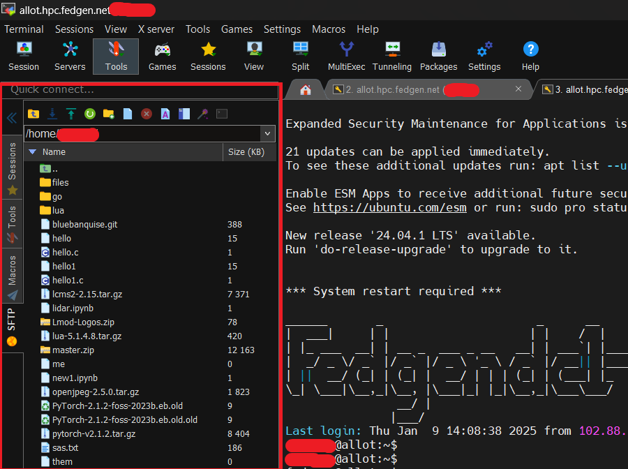 SFTP MobaXtermNew